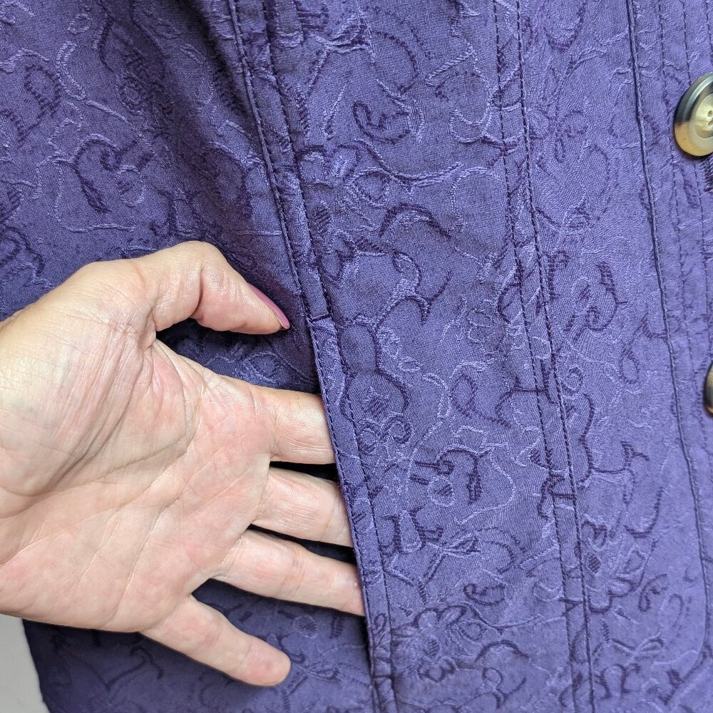 Coldwater Creek Royal Purple Textured Jacket Size W18 - Picture 4 of 11